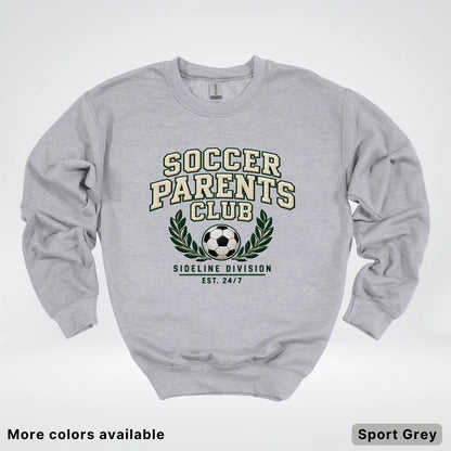 Soccer Parents Club Faux Embroidery Sideline Crewneck Sweatshirt