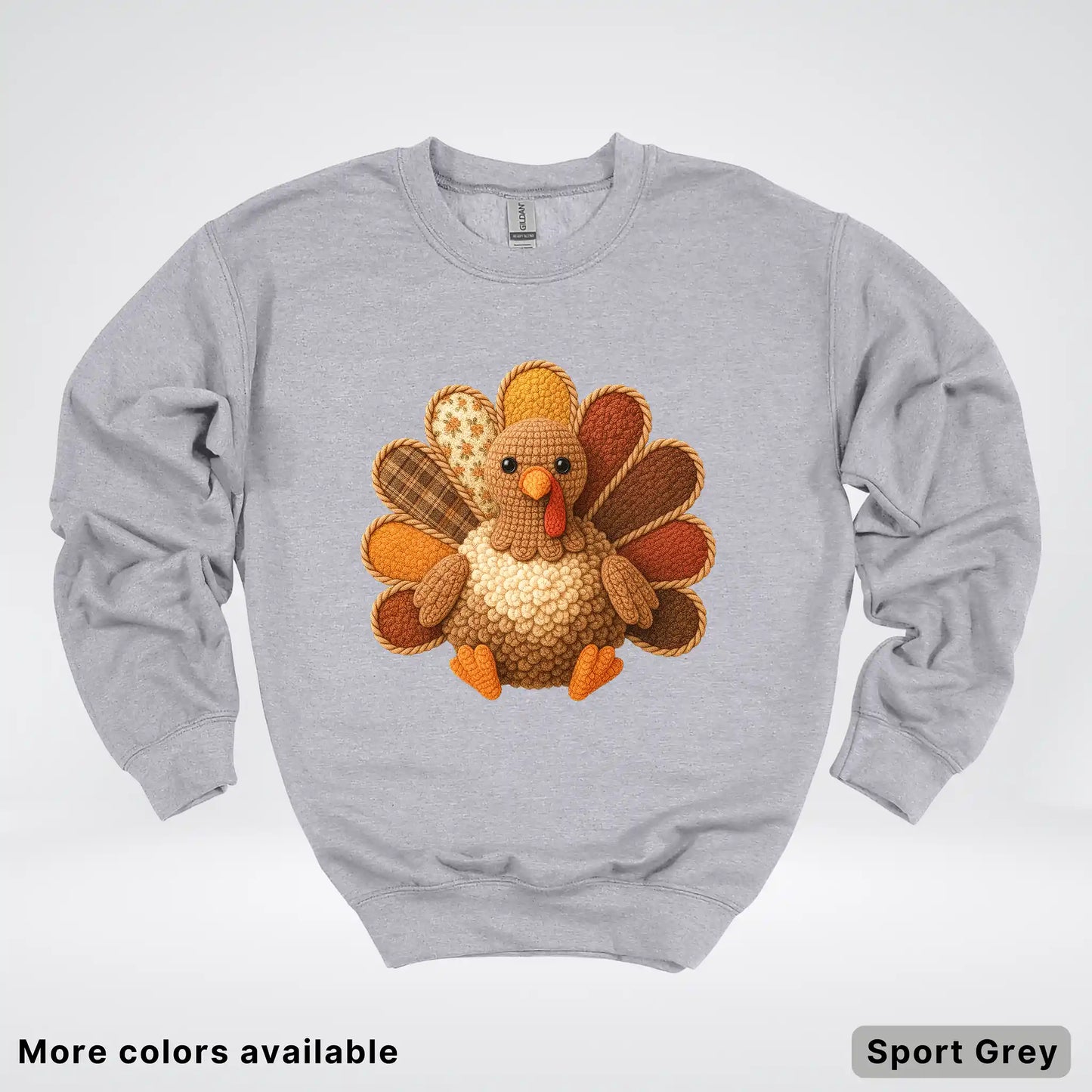 Fall Turkey Hook Yard Faux Crewneck Sweatshirt