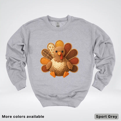 Fall Turkey Hook Yard Faux Crewneck Sweatshirt