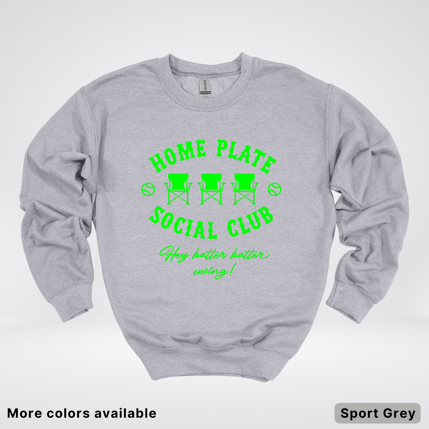 Home Plate Social Club – Green Design - Crewneck