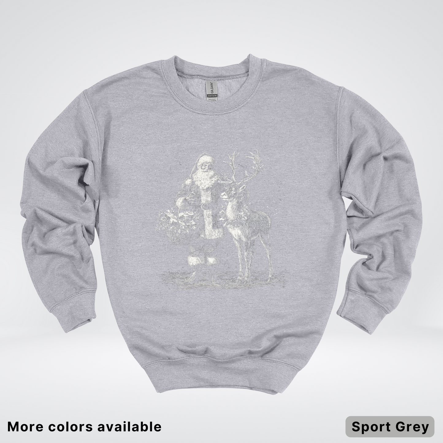 Vintage Santa and Reindeer - Crewneck Sweatshirt