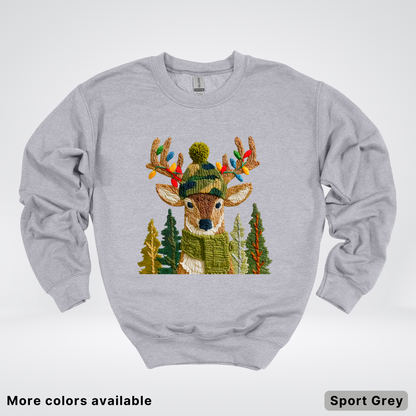 Ornament Antler Reindeer Hook Yard Faux - Crewneck Sweatshirt