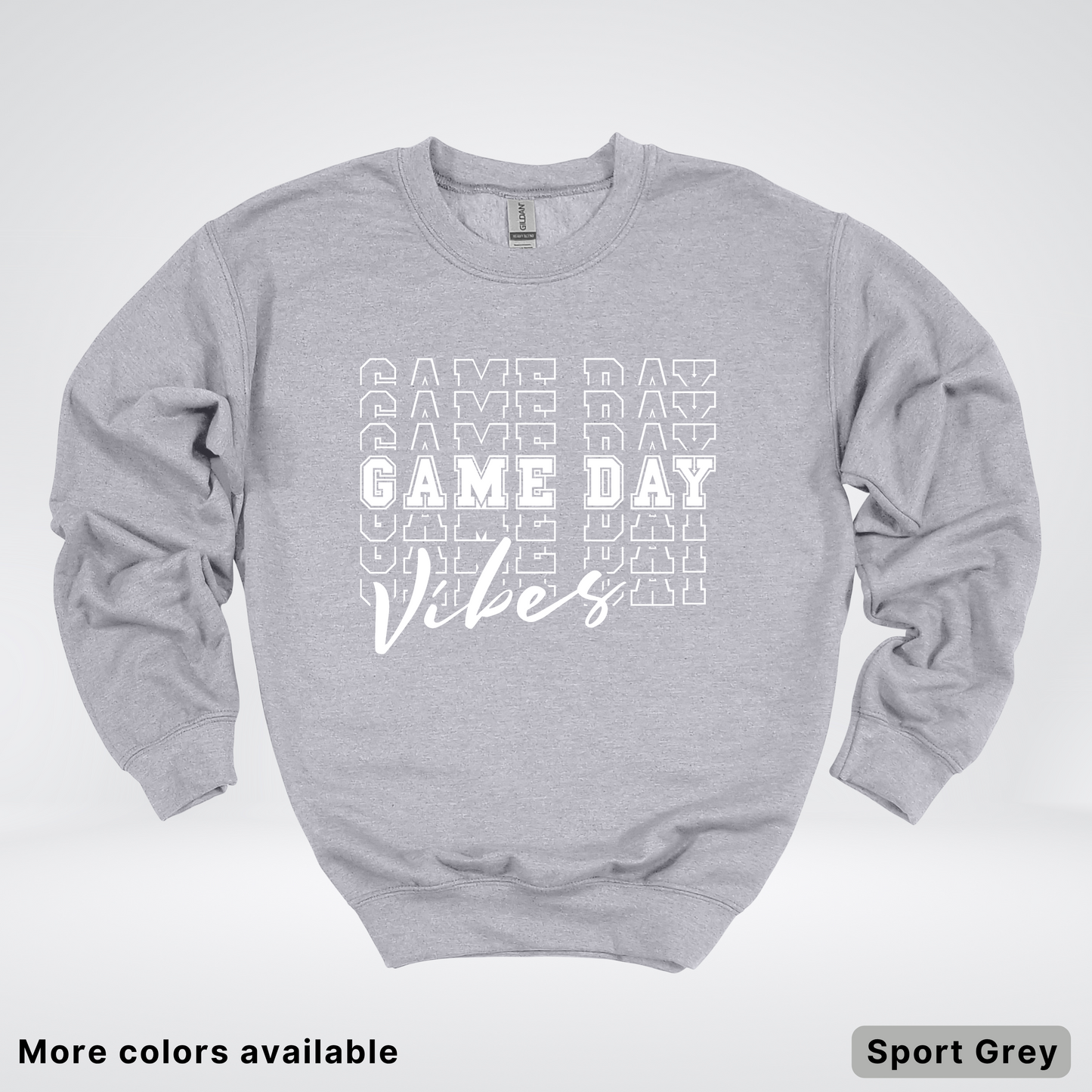 Game Day Vibes Stacked - White Design - Sweatshirt