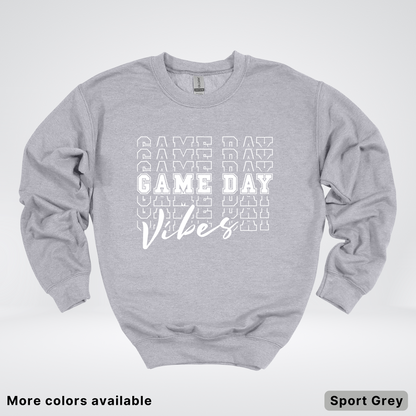 Game Day Vibes Stacked - White Design - Sweatshirt