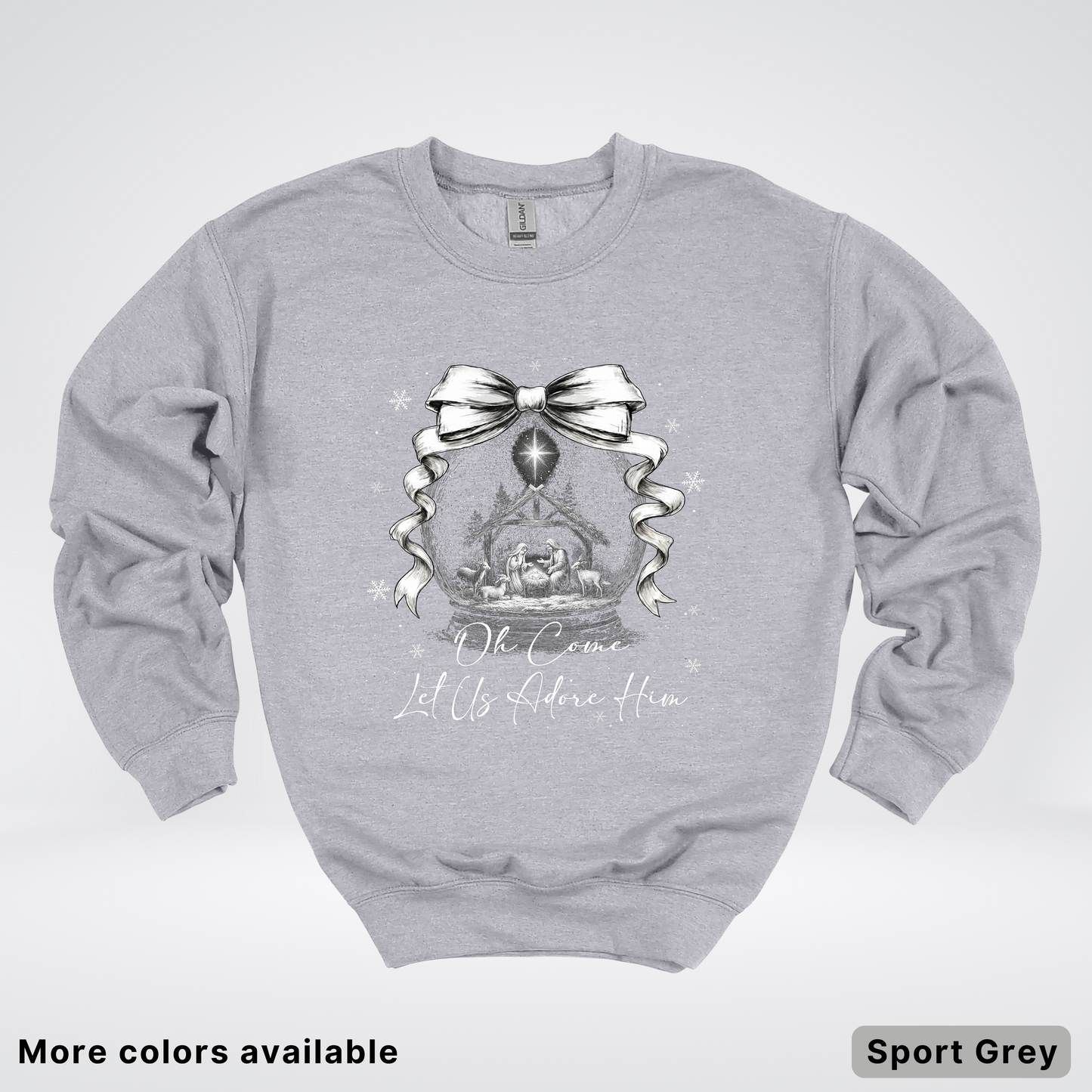 Oh Come Let Us Adore Him Nativity - Crewneck Sweatshirt
