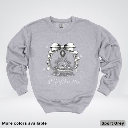 Oh Come Let Us Adore Him Nativity - Crewneck Sweatshirt