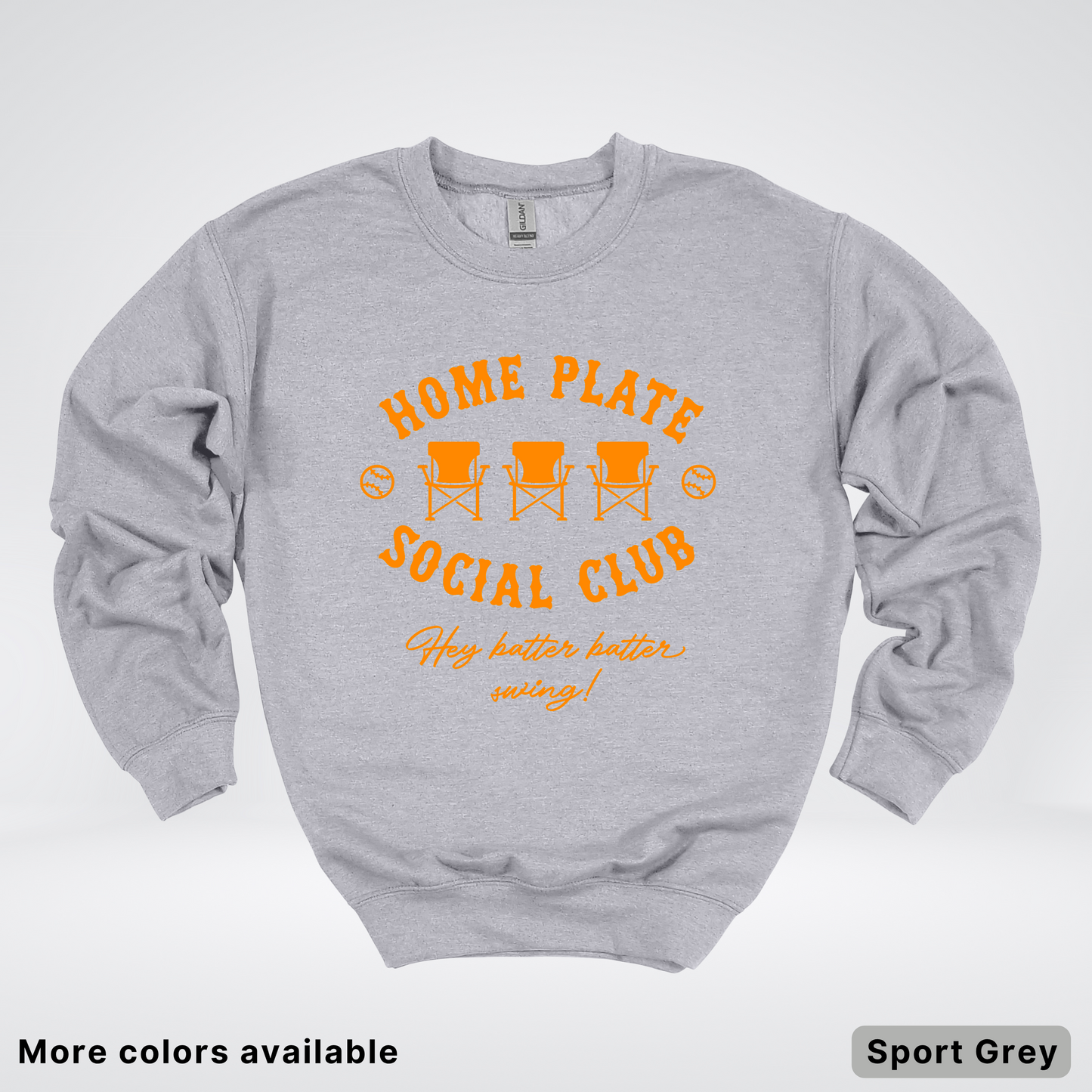 Home Plate Social Club – Orange Design - Crewneck