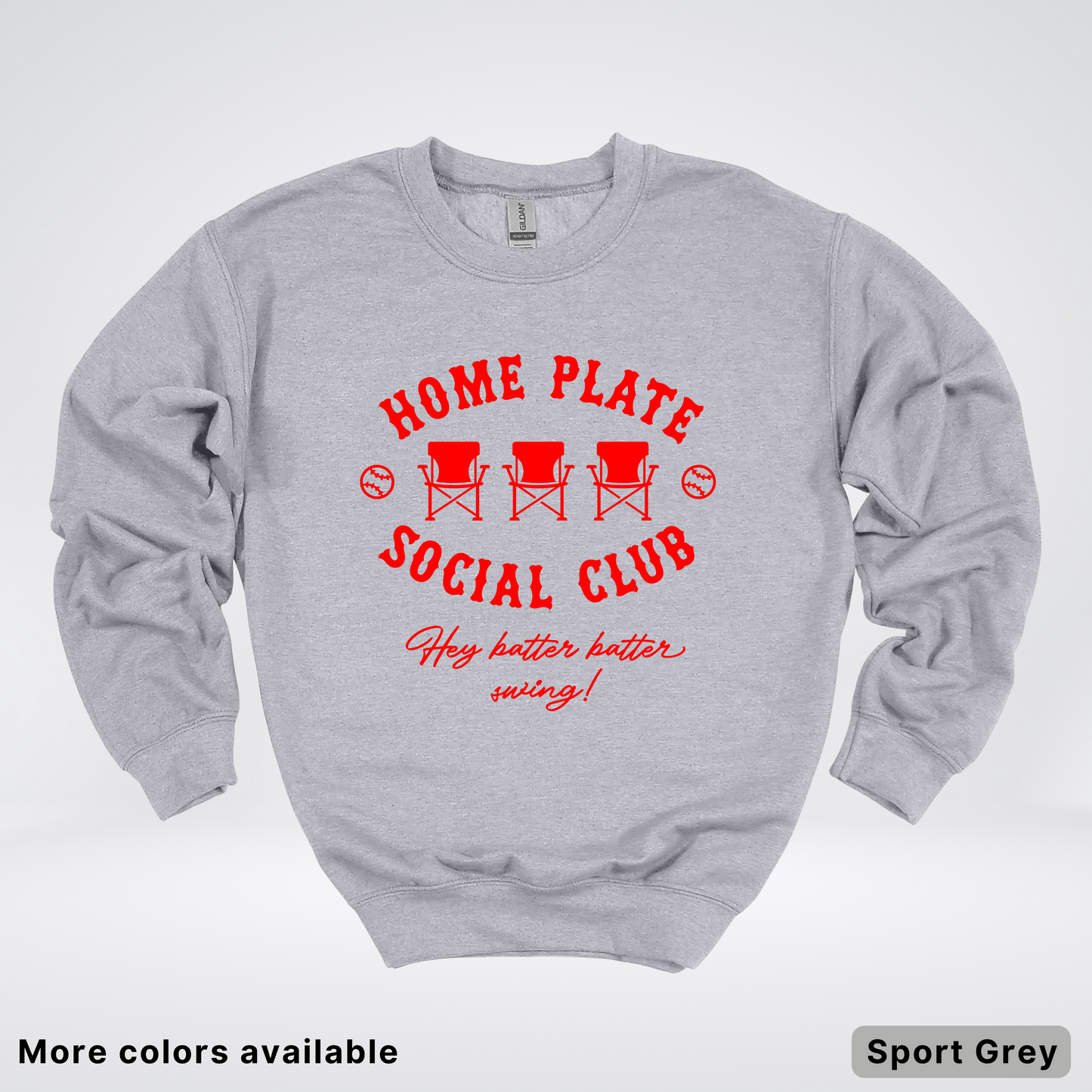 Home Plate Social Club – Red Design - Crewneck