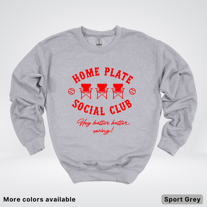 Home Plate Social Club – Red Design - Crewneck