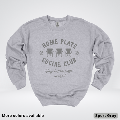 Home Plate Social Club – Gray Design - Crewneck