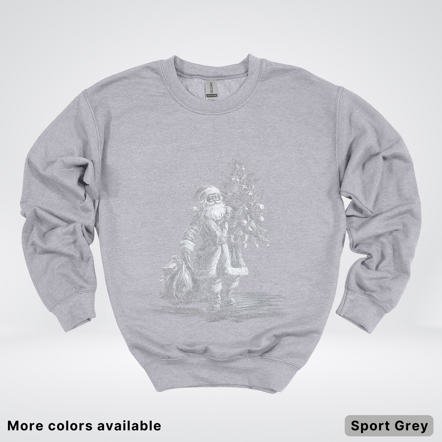 Vintage Santa with Christmas Tree - Crewneck Sweatshirt