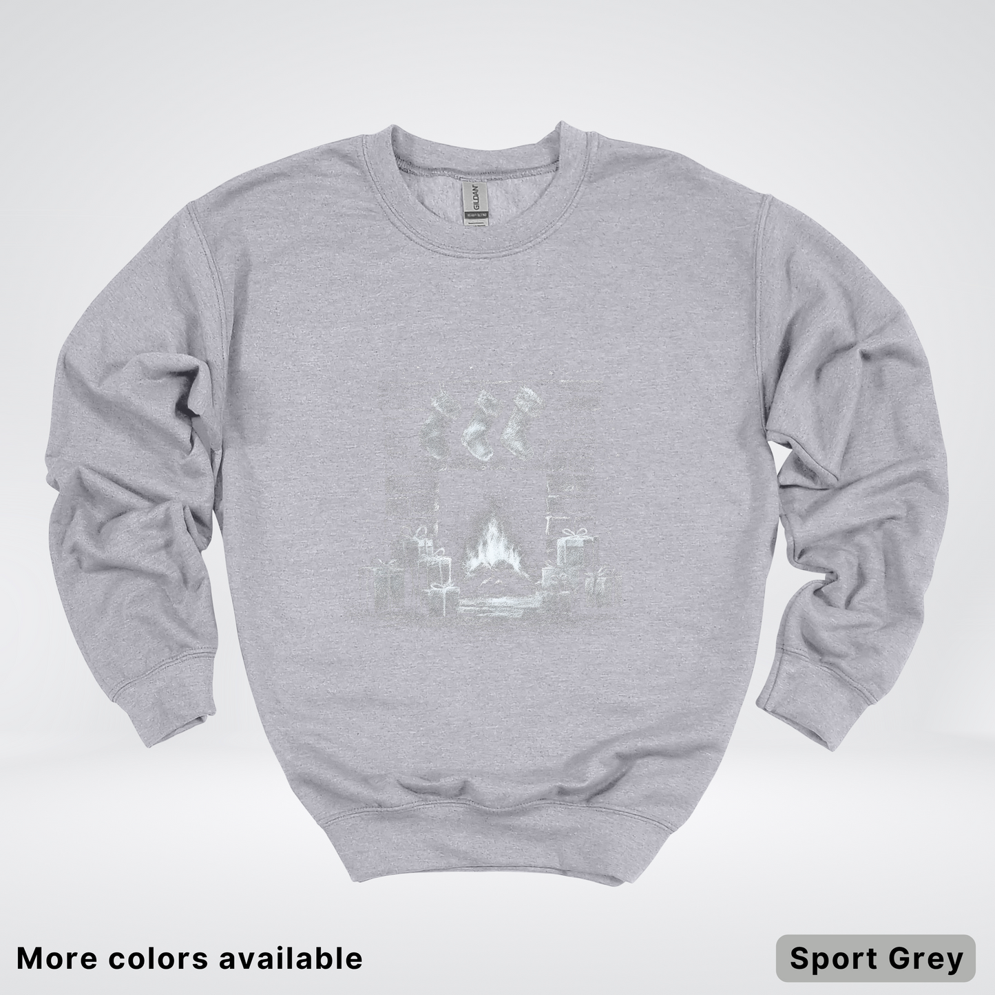 Vintage Christmas Fireplace Scene - Crewneck Sweatshirt