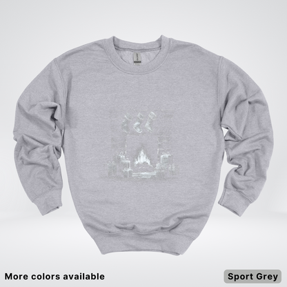 Vintage Christmas Fireplace Scene - Crewneck Sweatshirt