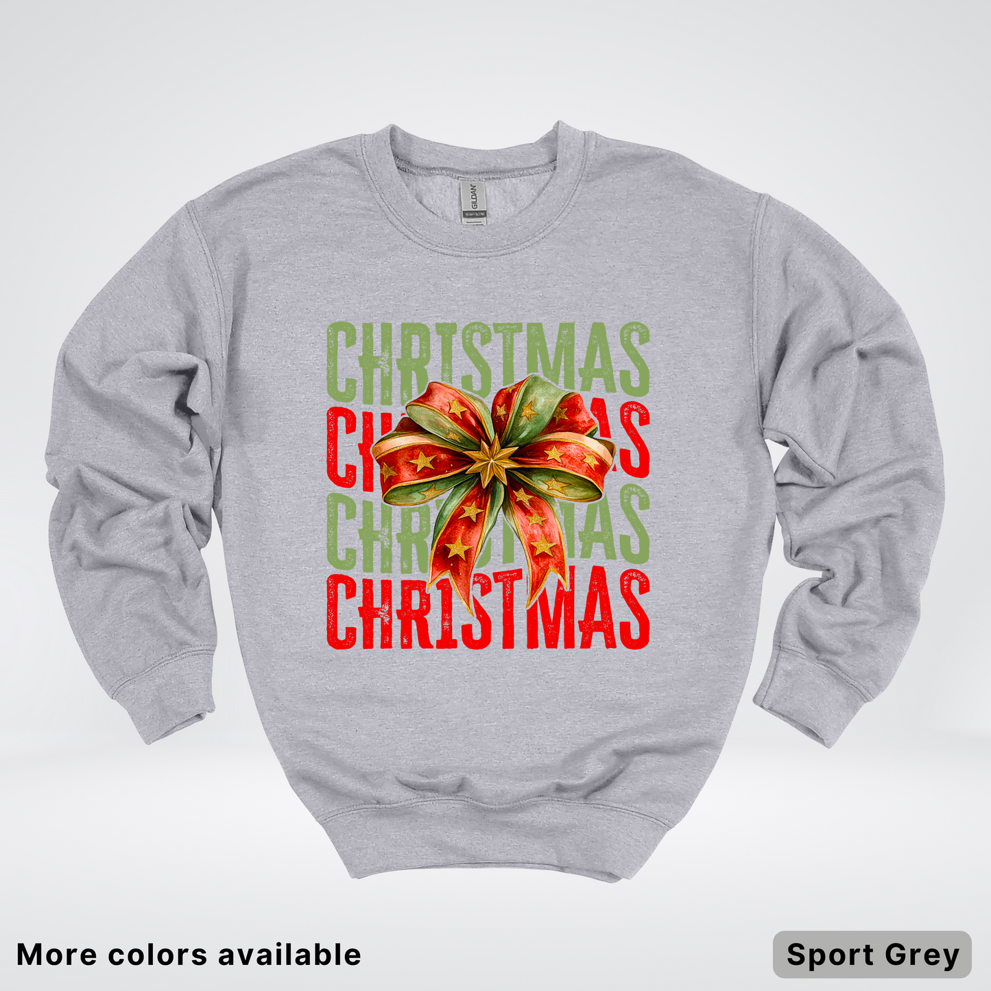 Christmas Star Bow - Crewneck Sweatshirt
