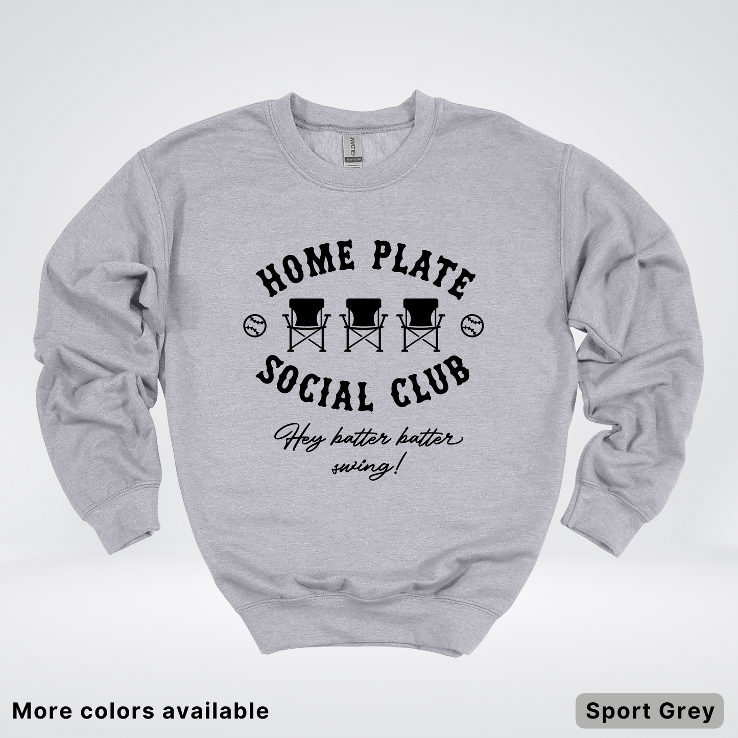 Home Plate Social Club – Black Design - Crewneck