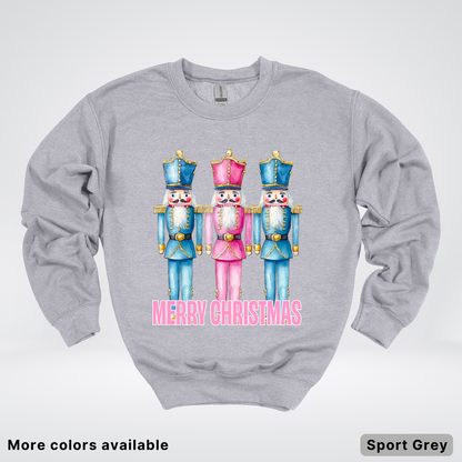 Merry Christmas Pastel Nutcrackers - Crewneck Sweatshirt