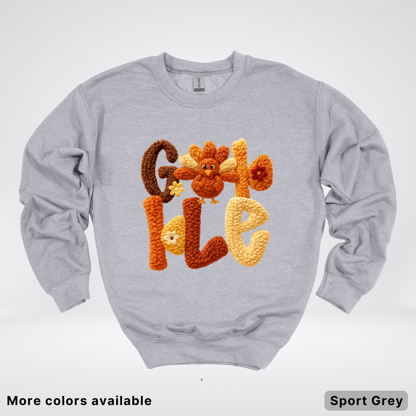 Gobble Crochet Turkey - Crewneck Sweatshirt