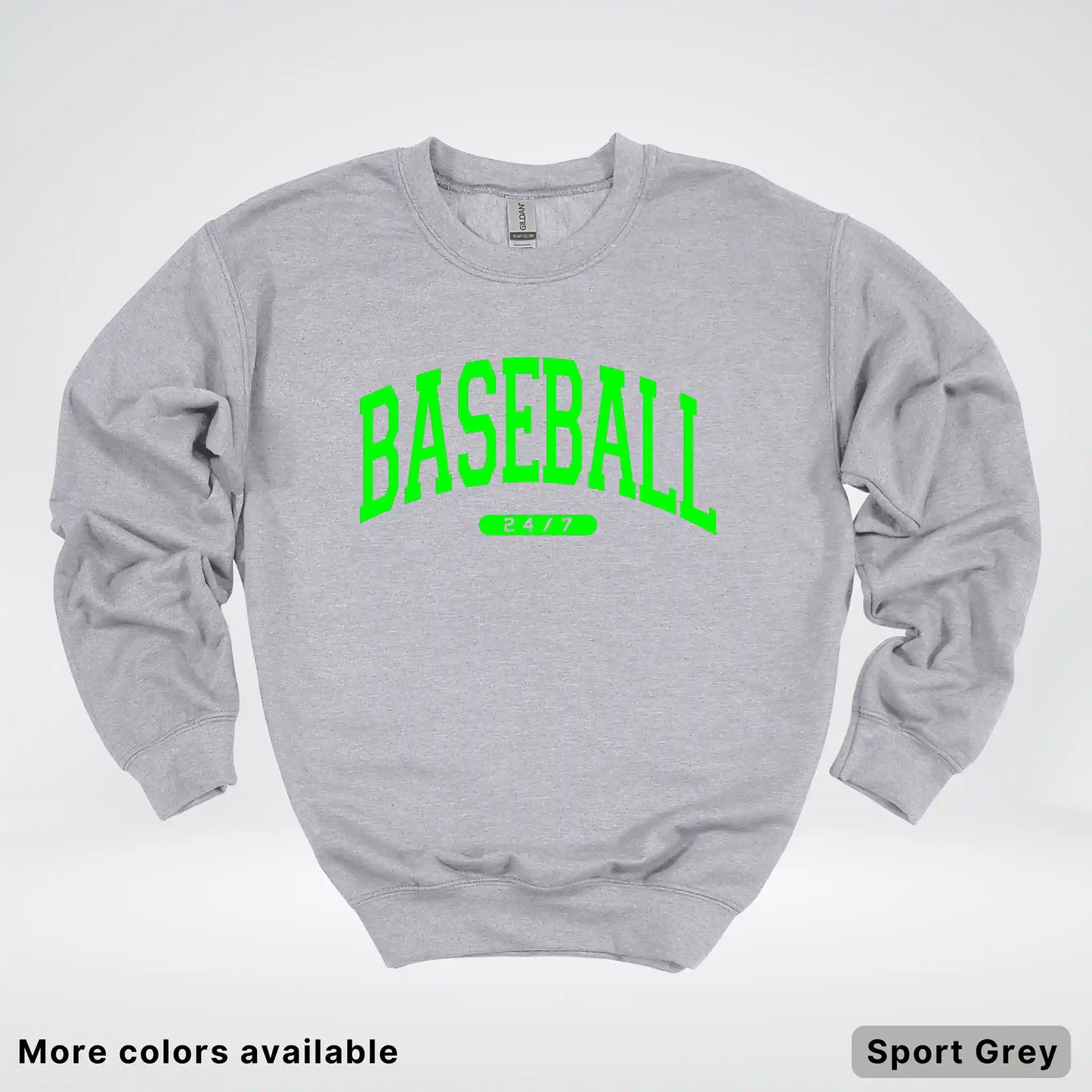 Baseball 24/7 – Green Design - Crewneck Sweatshirt