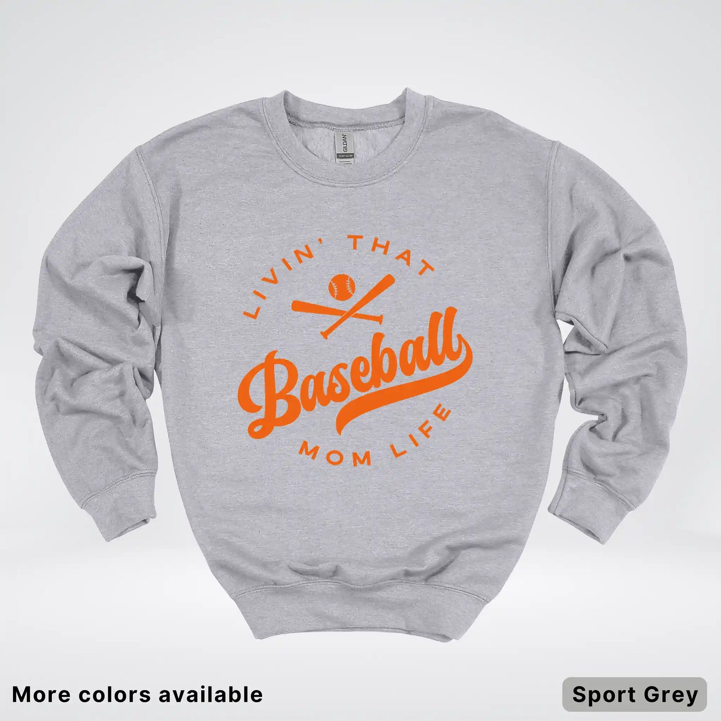 Livin' That Baseball Mom Life – Orange Design - Crewneck Sweatshirt