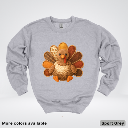 Turkey Crochet Thanksgiving Fall - Crewneck Sweatshirts