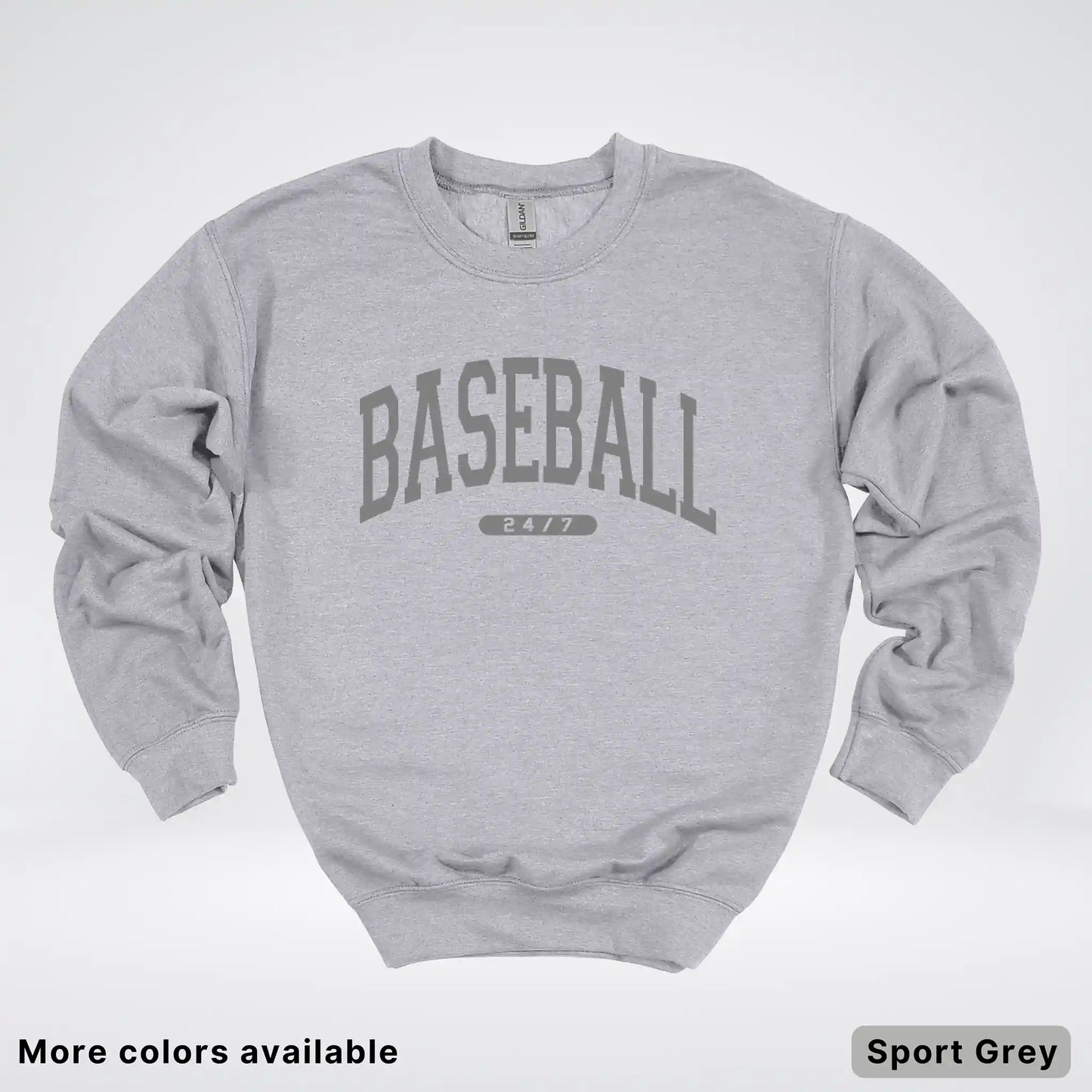 Baseball 24/7 – Gray Design - Crewneck Sweatshirt