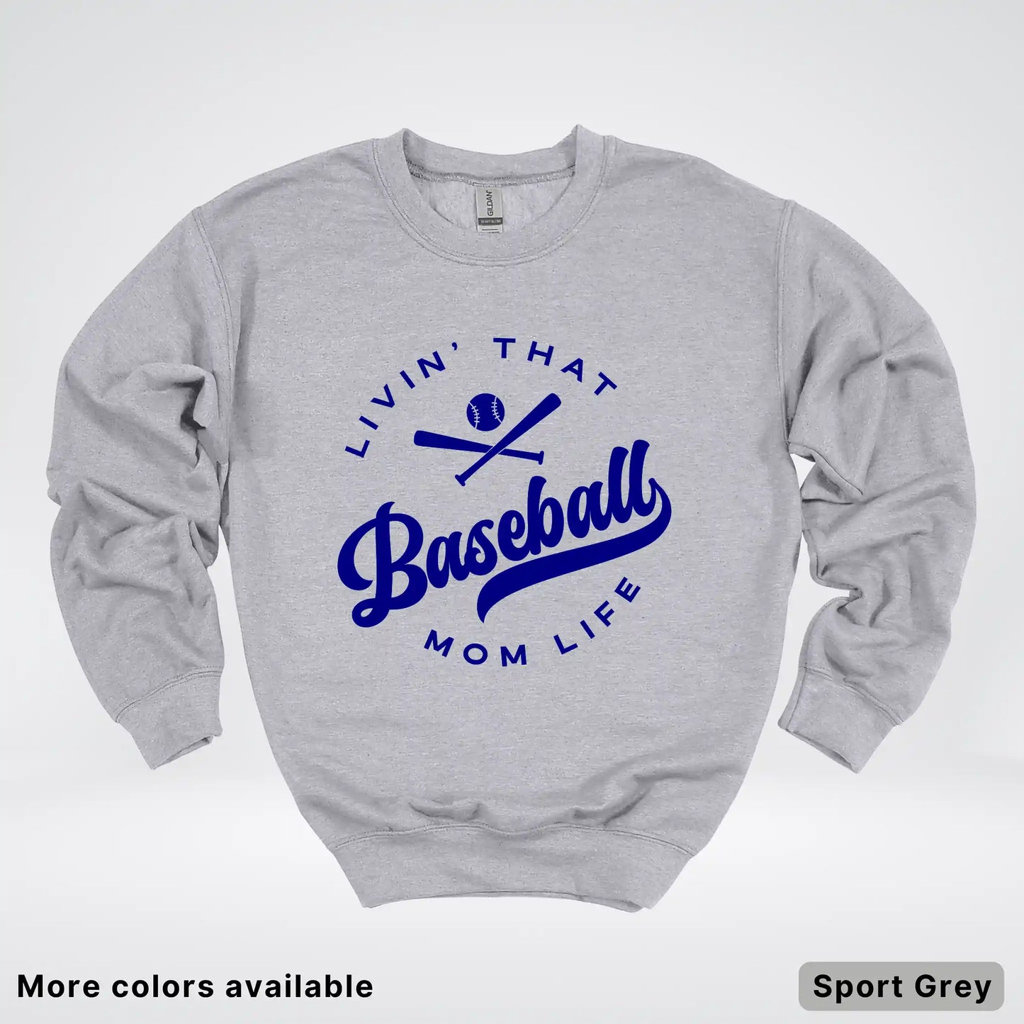 Livin' That Baseball Mom Life - Navy Design - Crewneck Sweatshirt