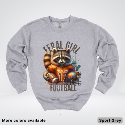 Feral Girl Football - Crewneck Sweatshirt
