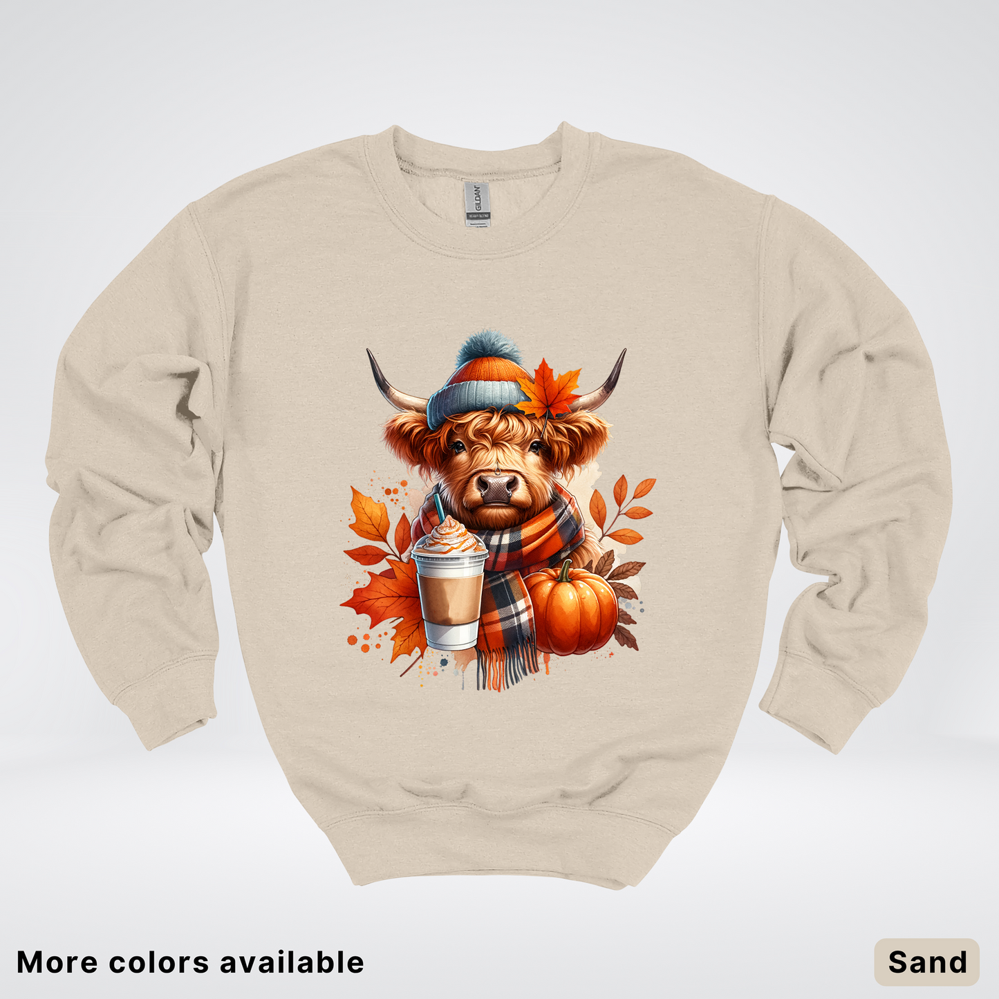 Fall Cow Cold Brew Coffee Pumpkin - Crewneck Sweatshirts