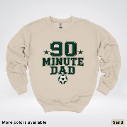 90 Minute Dad – Faux Embroidery Soccer Dad Crewneck Sweatshirt