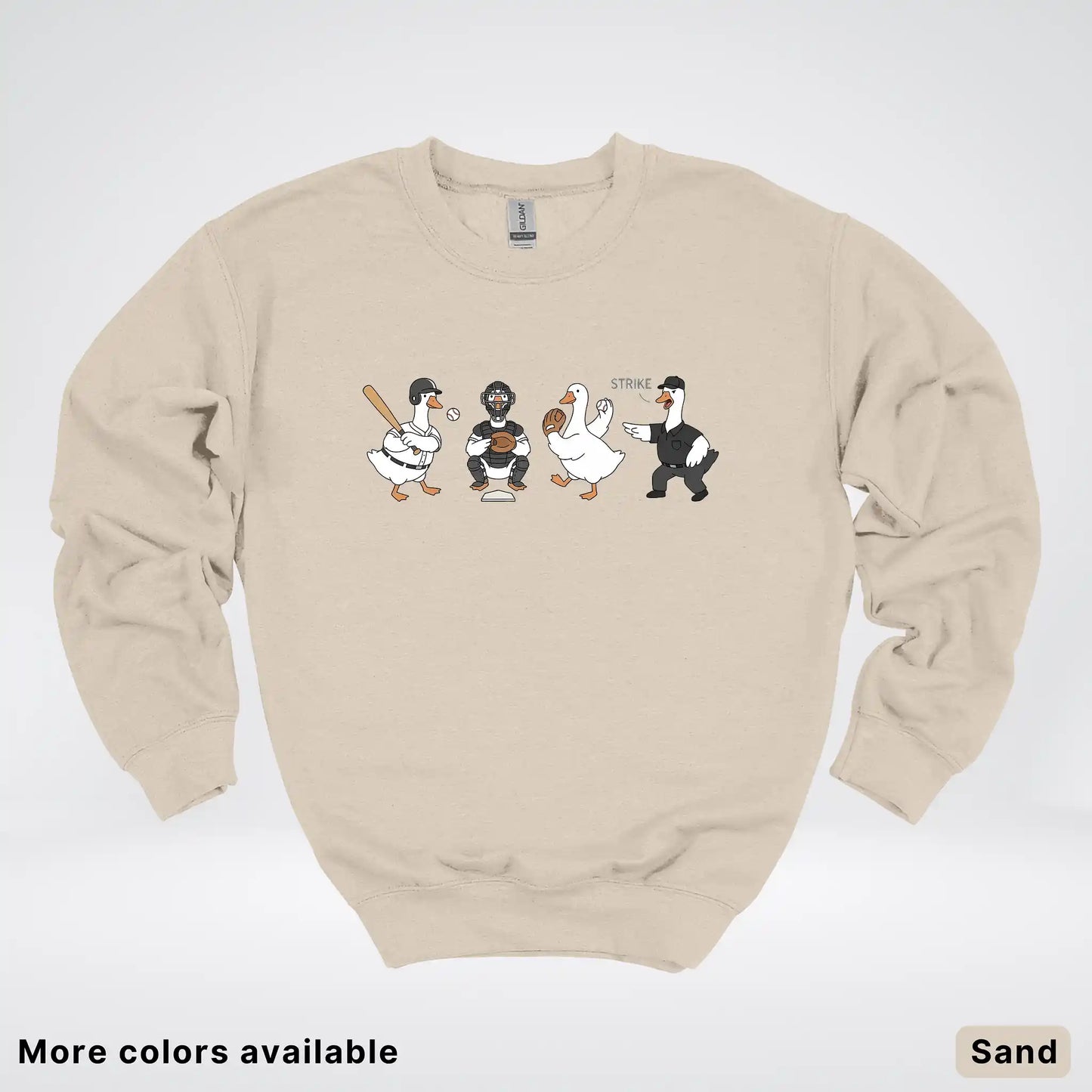 Baseball Goose Squad – Funny Baseball Goose Graphic Crewneck Sweatshirt