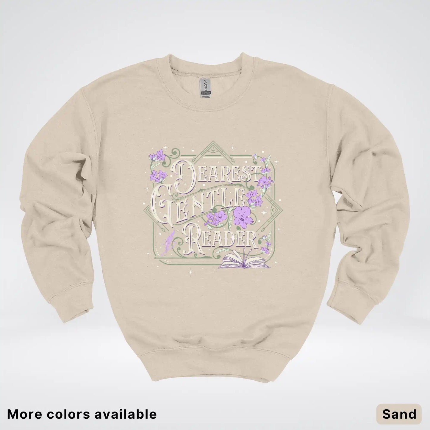 Dearest Gentle Reader – Vintage Floral Book Lover Graphic - Crewneck Sweatshirt