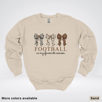 Football Is My Favorite Season – Game Day Bow - Crewneck Sweatshirt