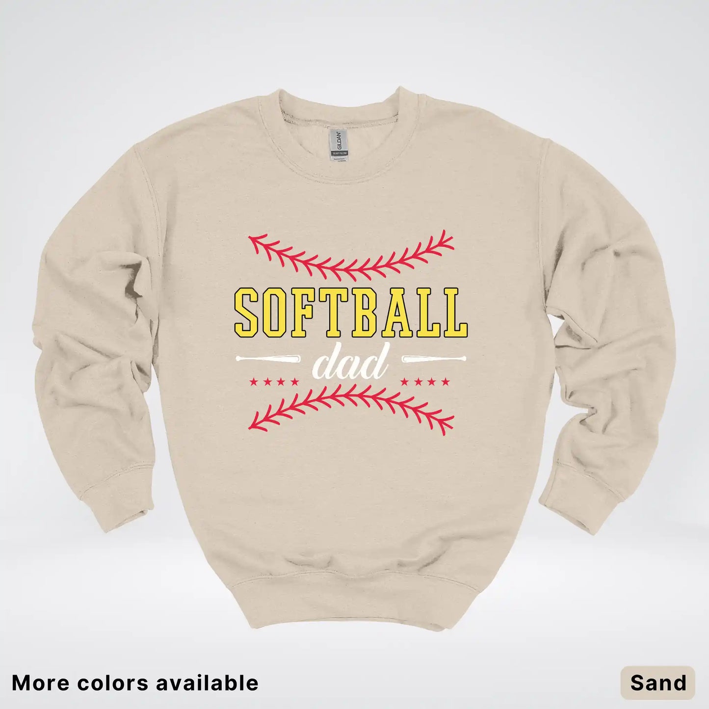 Softball Dad - White Design - Crewneck Sweatshirt