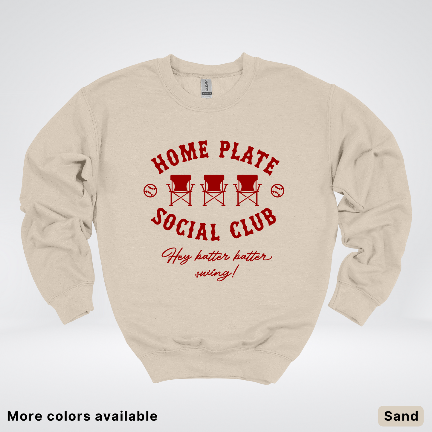 Home Plate Social Club – Maroon Design - Crewneck