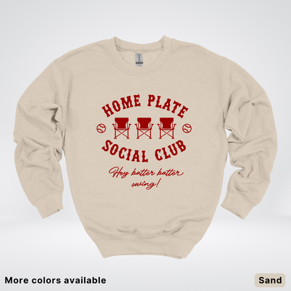 Home Plate Social Club – Maroon Design - Crewneck