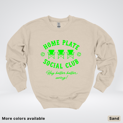 Home Plate Social Club – Green Design - Crewneck