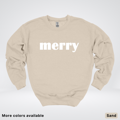 Merry - White Design - Crewneck