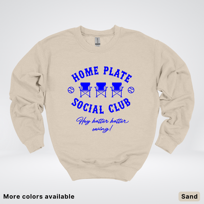 Home Plate Social Club – Blue Design - Crewneck