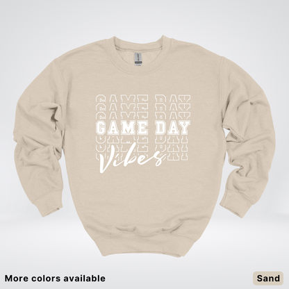 Game Day Vibes Stacked - White Design - Sweatshirt