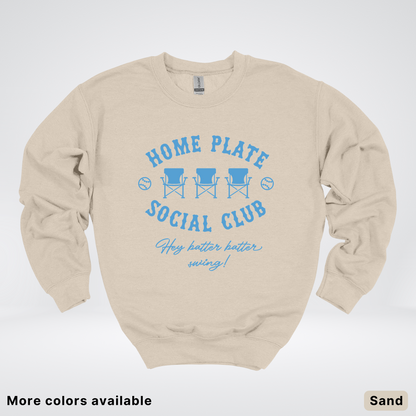 Home Plate Social Club – Light Blue Design - Crewneck