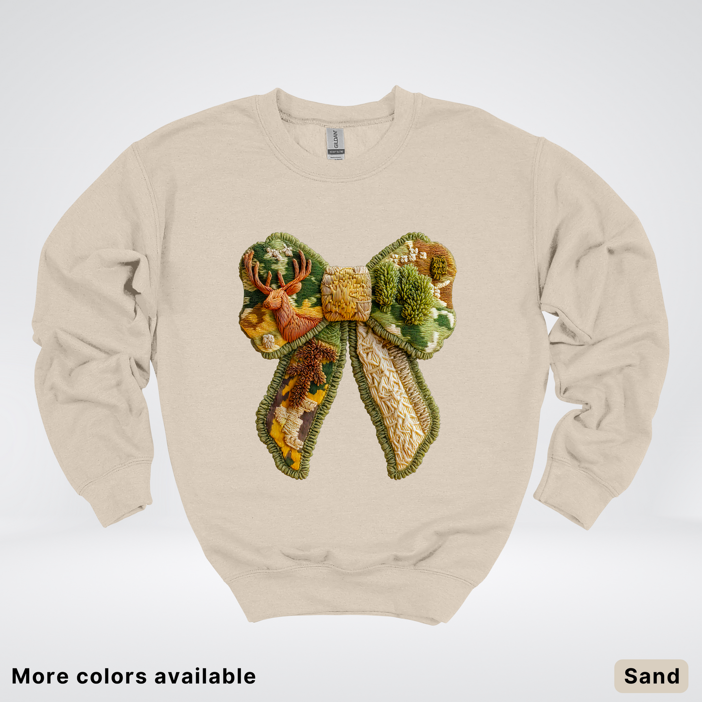 Forest Berry Bow Hook Yard Faux Look - Crewneck Sweatshirt