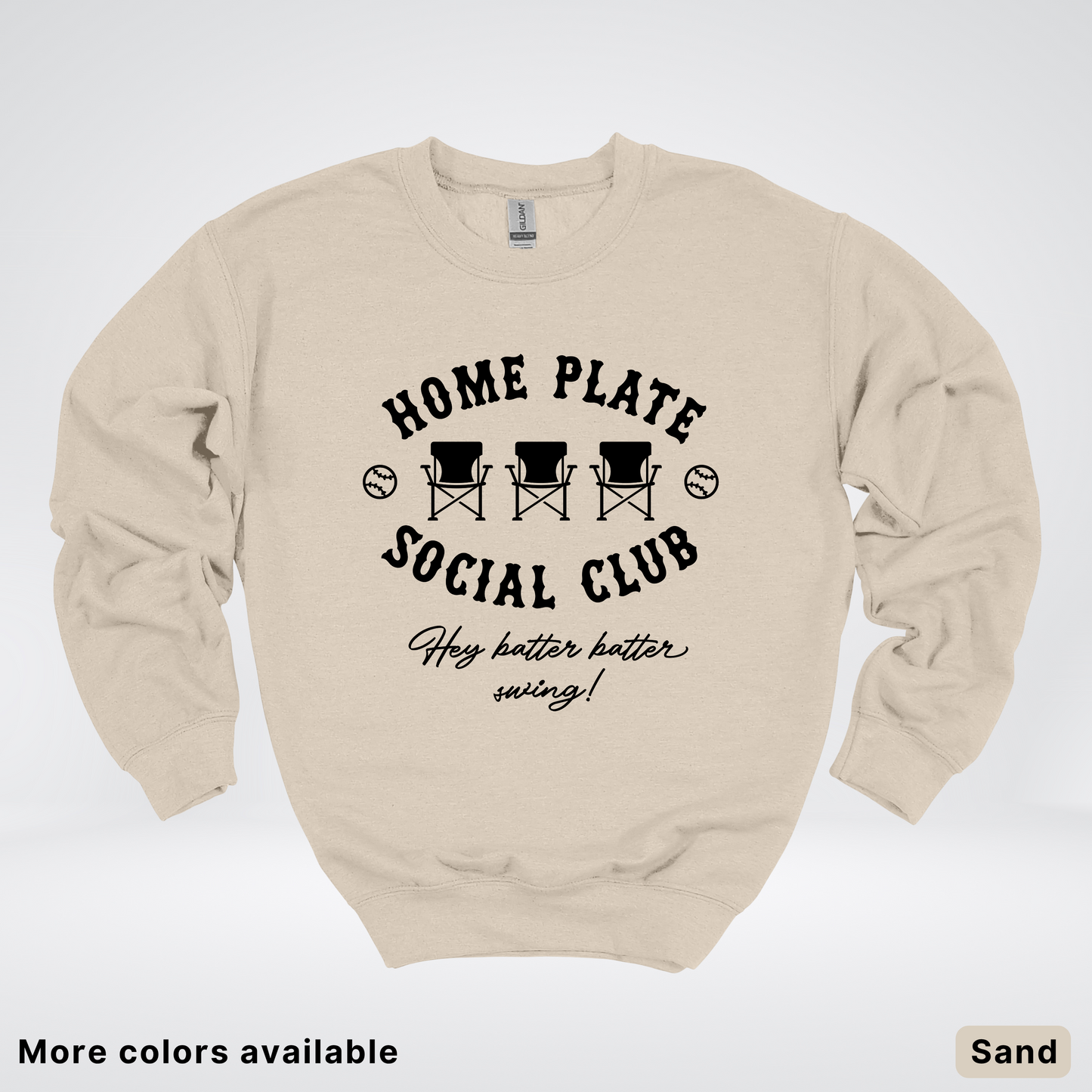 Home Plate Social Club – Black Design - Crewneck