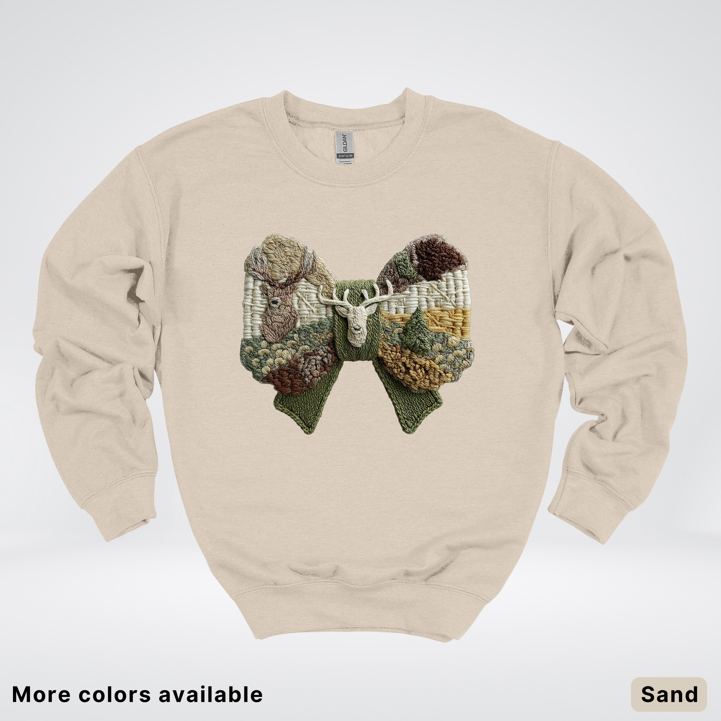 Rocking Horse Holiday Bow – Hook Yard Faux Look - Crewneck Sweatshirt