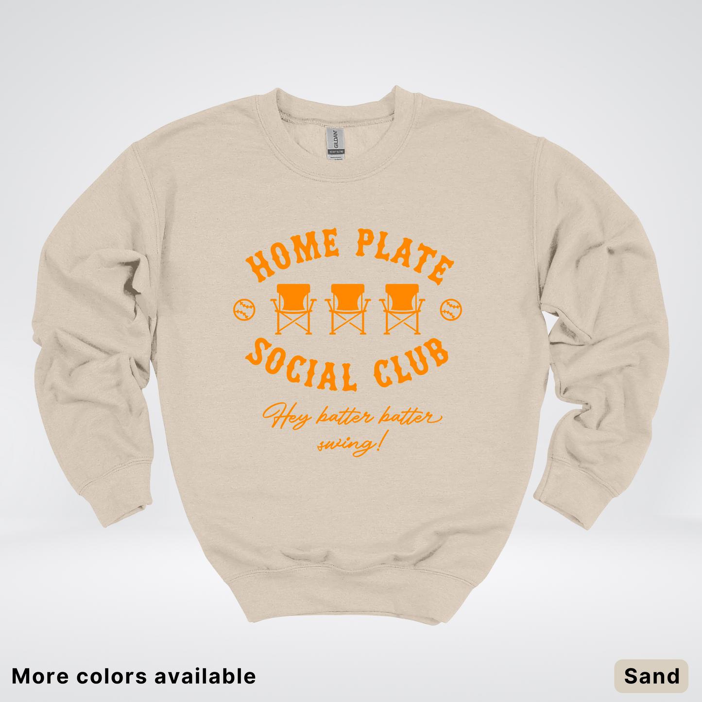 Home Plate Social Club – Orange Design - Crewneck