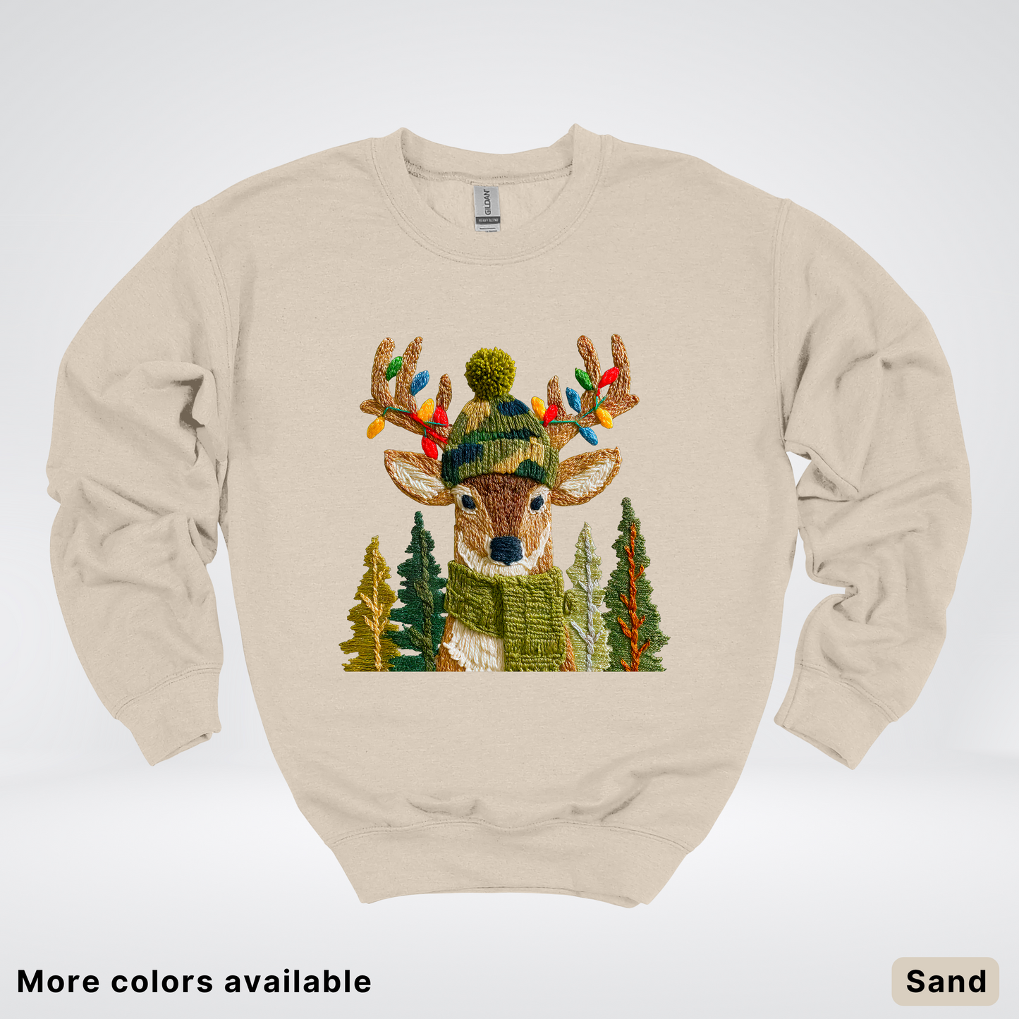 Ornament Antler Reindeer Hook Yard Faux - Crewneck Sweatshirt