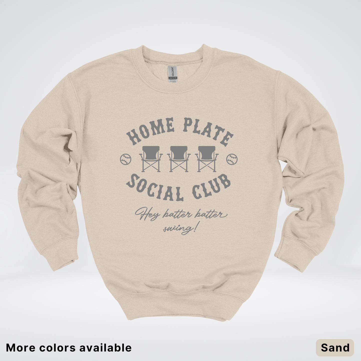 Home Plate Social Club – Gray Design - Crewneck