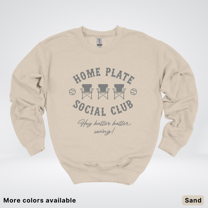 Home Plate Social Club – Gray Design - Crewneck