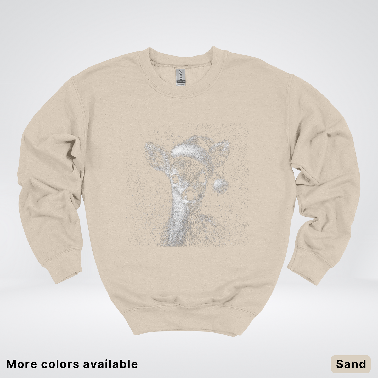 Vintage Christmas Deer - Crewneck Sweatshirt