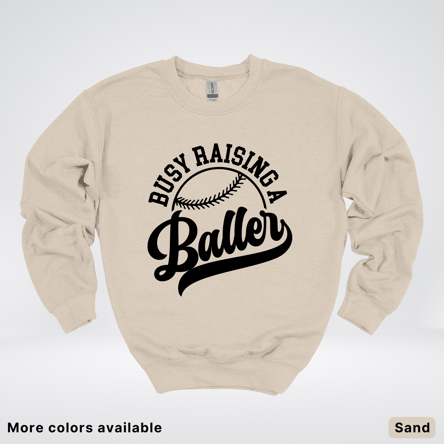 Busy Raising A Baller - Black Design - Crewneck Sweatshirt