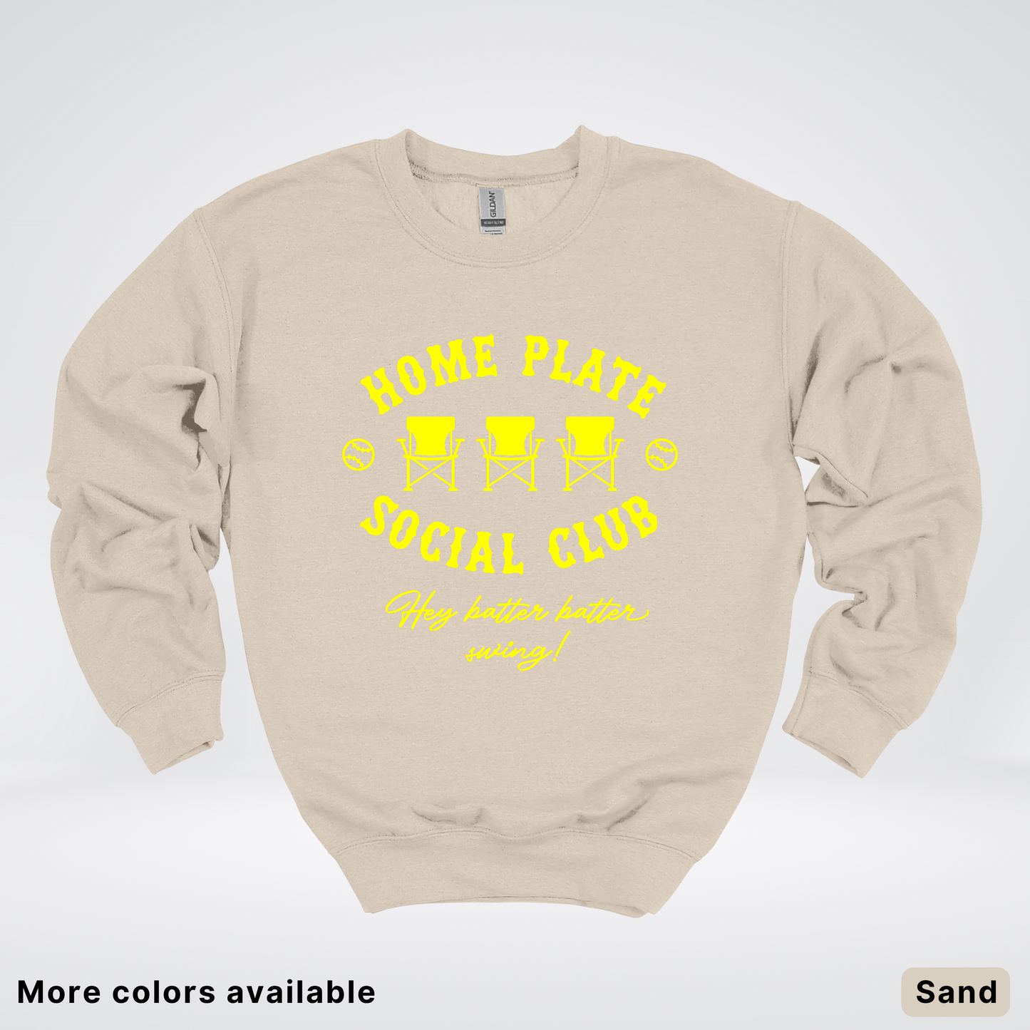 Home Plate Social Club – Yellow Design - Crewneck